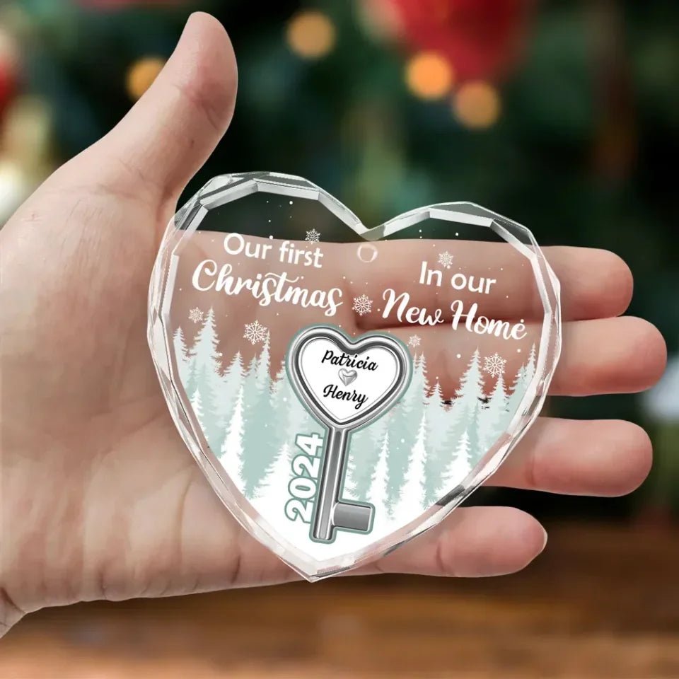 Our First Christmas In Our New Home - Personalized Custom Glass Ornament 720813 - DiyGiftly