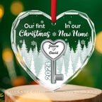 Our First Christmas In Our New Home - Personalized Custom Glass Ornament 720813 - DiyGiftly