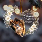 Our First Christmas Married As Mr & Mrs - 1st Xmas Together - Personalized Acrylic Photo Ornament 689132 - 689178 - DiyGiftly