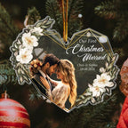 Our First Christmas Married As Mr & Mrs - 1st Xmas Together - Personalized Acrylic Photo Ornament 689132 - 689178 - DiyGiftly