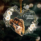 Our First Christmas Married As Mr & Mrs - 1st Xmas Together - Personalized Acrylic Photo Ornament 689132 - 689178 - DiyGiftly