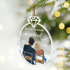 Our First Christmas Married - Personalized Custom Shaped Acrylic Ornament 721780 - DiyGiftly