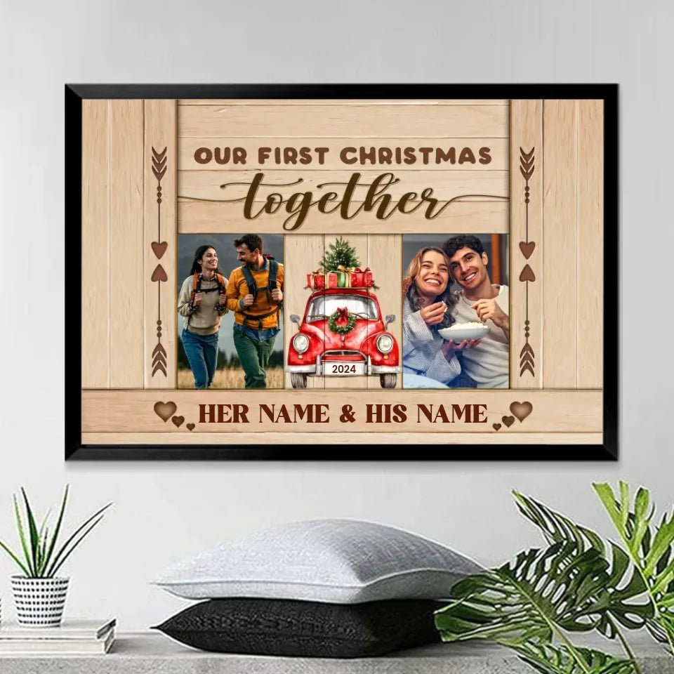 Our First Christmas Together Gift Ideas Custom Anniversary Canvas Wall Art 712278 - 712279 - DiyGiftly