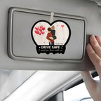 Our First Valentine Couple Cartoon - Personalized Custom Car Visor Clip 751854 - DiyGiftly