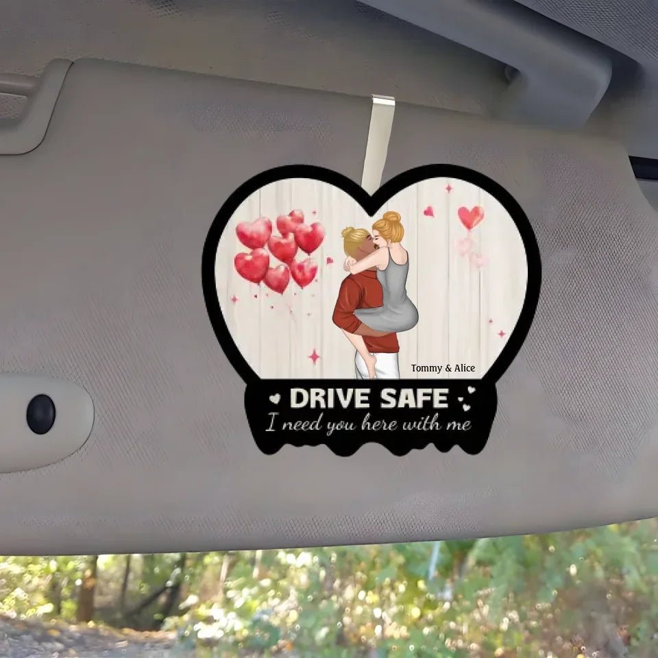 Our First Valentine Couple Cartoon - Personalized Custom Car Visor Clip 751854 - DiyGiftly
