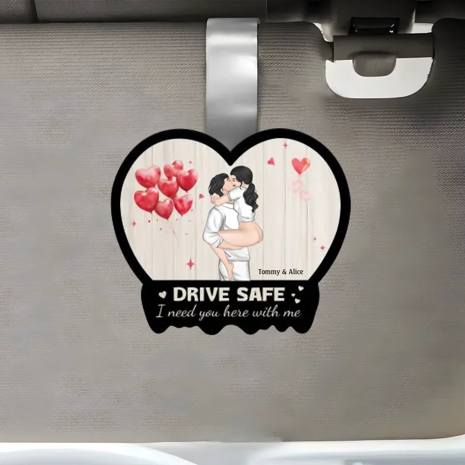 Our First Valentine Couple Cartoon - Personalized Custom Car Visor Clip 751854 - DiyGiftly
