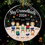 Our Grandkids Christmas - Family Personalized Custom Ornament - Acrylic Round Shaped - Christmas Gift For Family Members 680925 - DiyGiftly