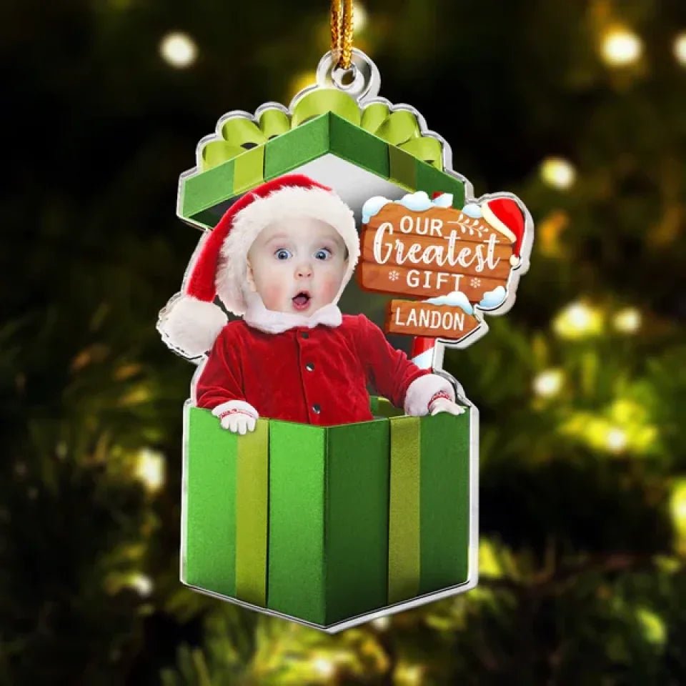 Our Greatest Gift - Personalized Acrylic Photo Ornament 682221 - DiyGiftly