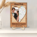 Our Love - Personalized Custom 2 - Layer Wood Plaque With Flat Base 749785 - DiyGiftly