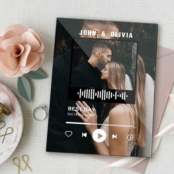 Music Code Plaque and Keychain with Personalized Scannable Acrylic Keepsake