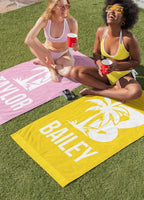Palm Tree Custom Beach Towel, Adult/Kids Personalized Name Pool Towel, Bridesmaid Towel, Birthday Gift for Dad Her, Family Vacation Gift 57155840 - DiyGiftly