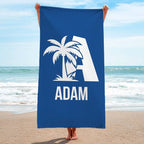 Palm Tree Custom Beach Towel, Adult/Kids Personalized Name Pool Towel, Bridesmaid Towel, Birthday Gift for Dad Her, Family Vacation Gift 57155840 - DiyGiftly