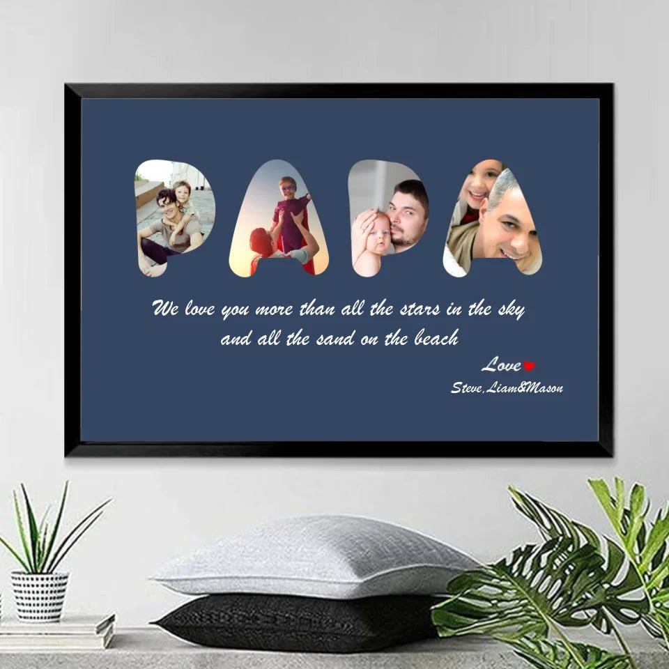 papa custom photo canvas personalized photo keepsake fathers day gift for grandpa