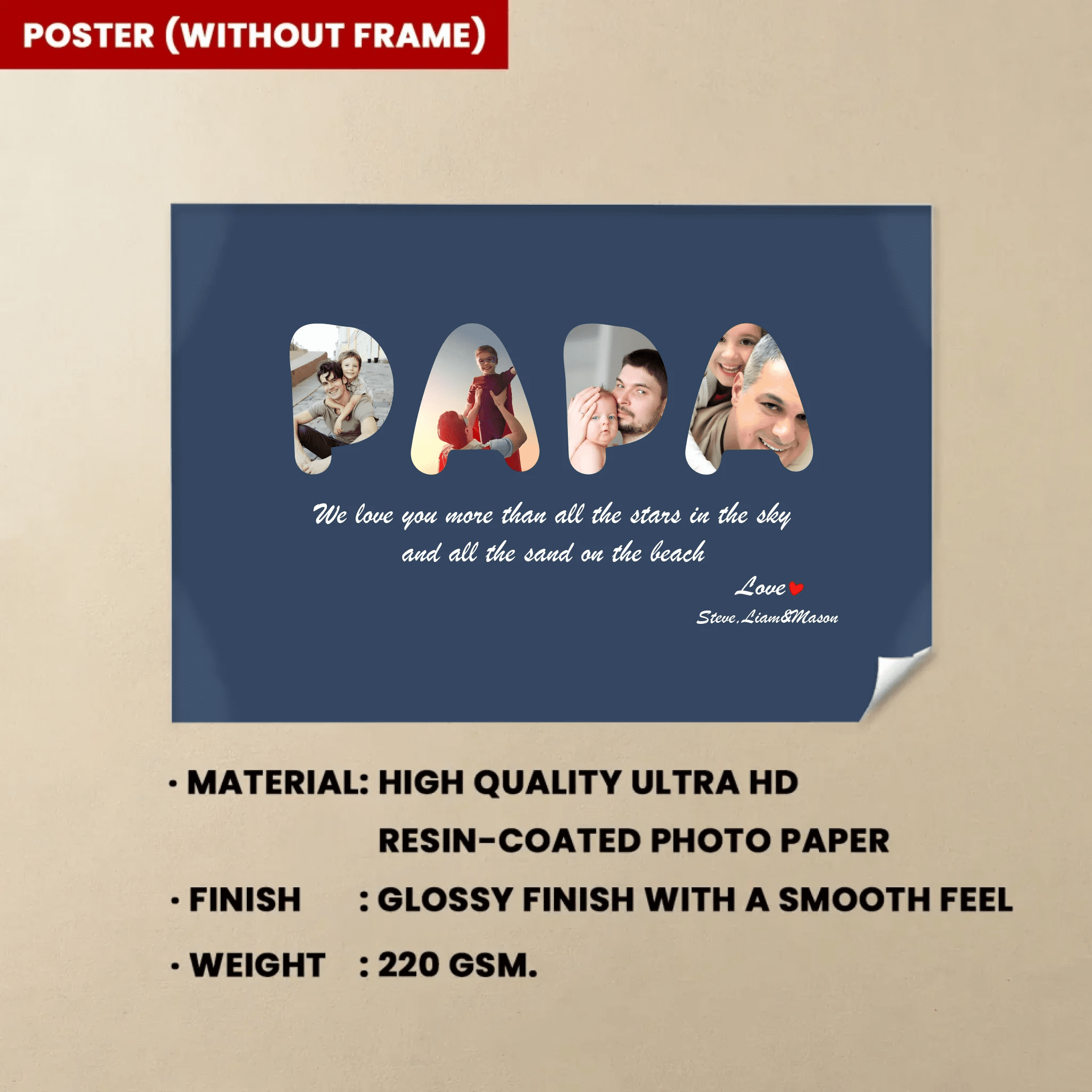 canvas papa custom photo personalized photo keepsake