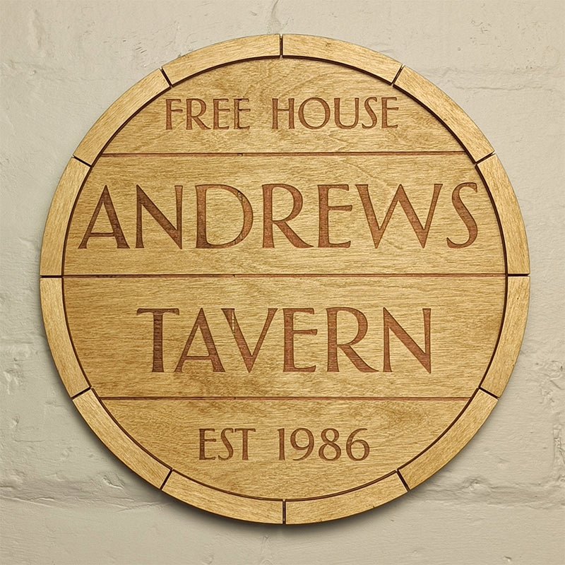 Personalised Barrel Bar Sign – Custom Engraved Name Wall Art, Home Bar, Man Cave, Kitchen & Game Room Decor, Whiskey Lover Gift, Housewarming & Party Present, Rustic Pub Decoration 70106624 - DiyGiftly