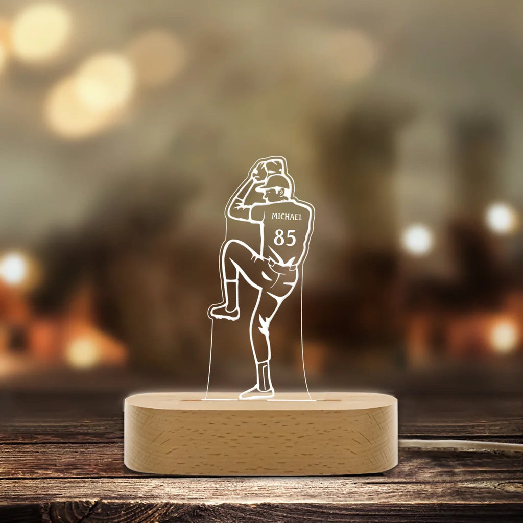 Personalised Baseball Night Light, Table Light, Baseball Pitcher Gift, Sports Light, Baseball Player Gift, Gift for Boyfriend, Birthday Gift 749107 - DiyGiftly