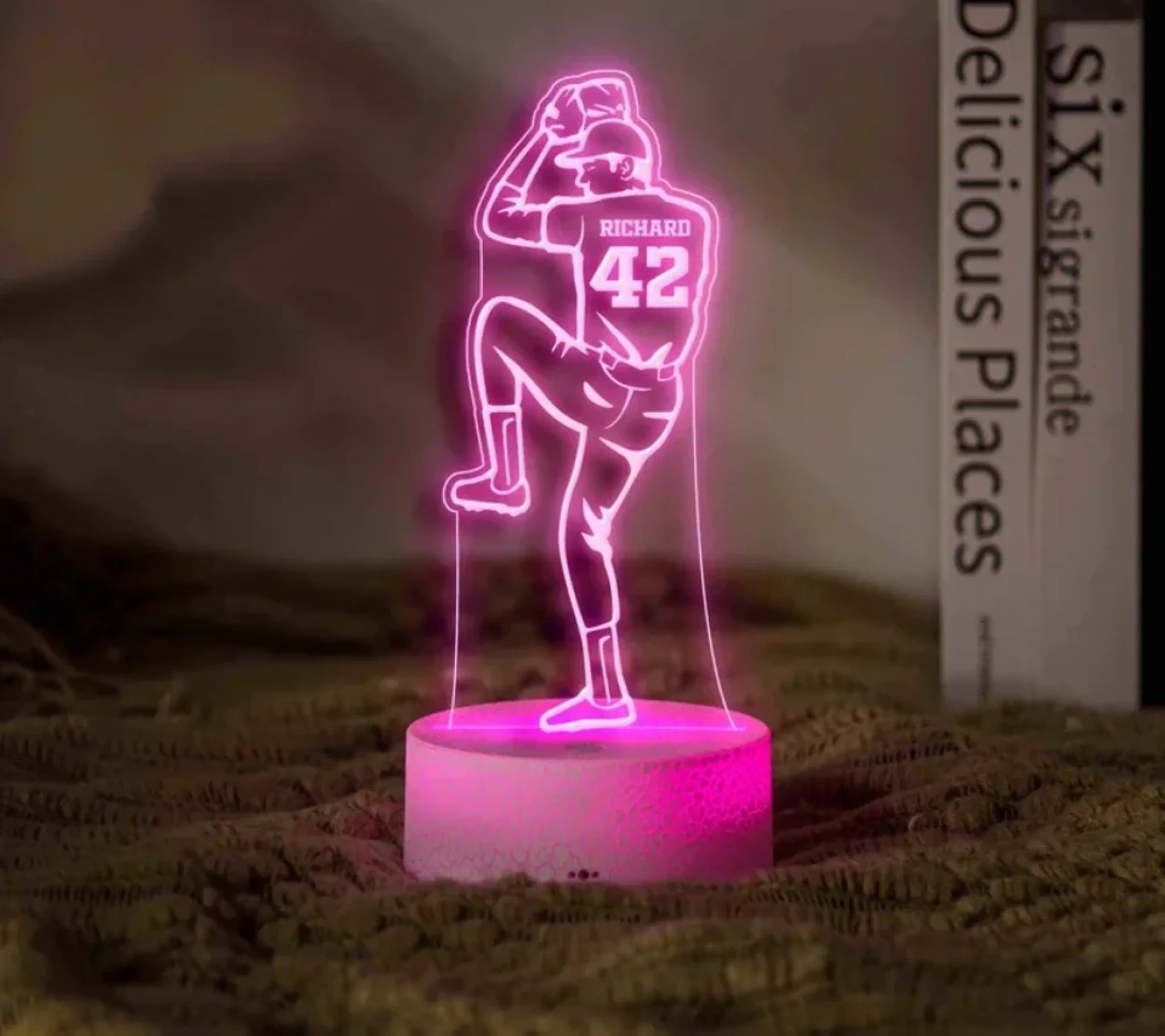 Personalised Baseball Night Light, Table Light, Baseball Pitcher Gift, Sports Light, Baseball Player Gift, Gift for Boyfriend, Birthday Gift 749107 - DiyGiftly
