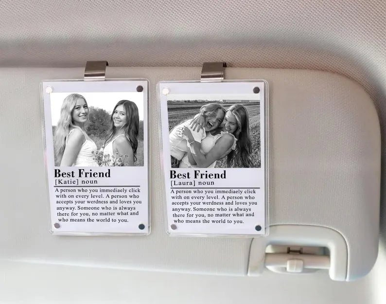 Personalised Best Friend Definition Customized Acrylic Bestie Car Visor Clip with Any Photo, Birthday Gift For Her, Best Friend Bestie Gift 27623936 - DiyGiftly