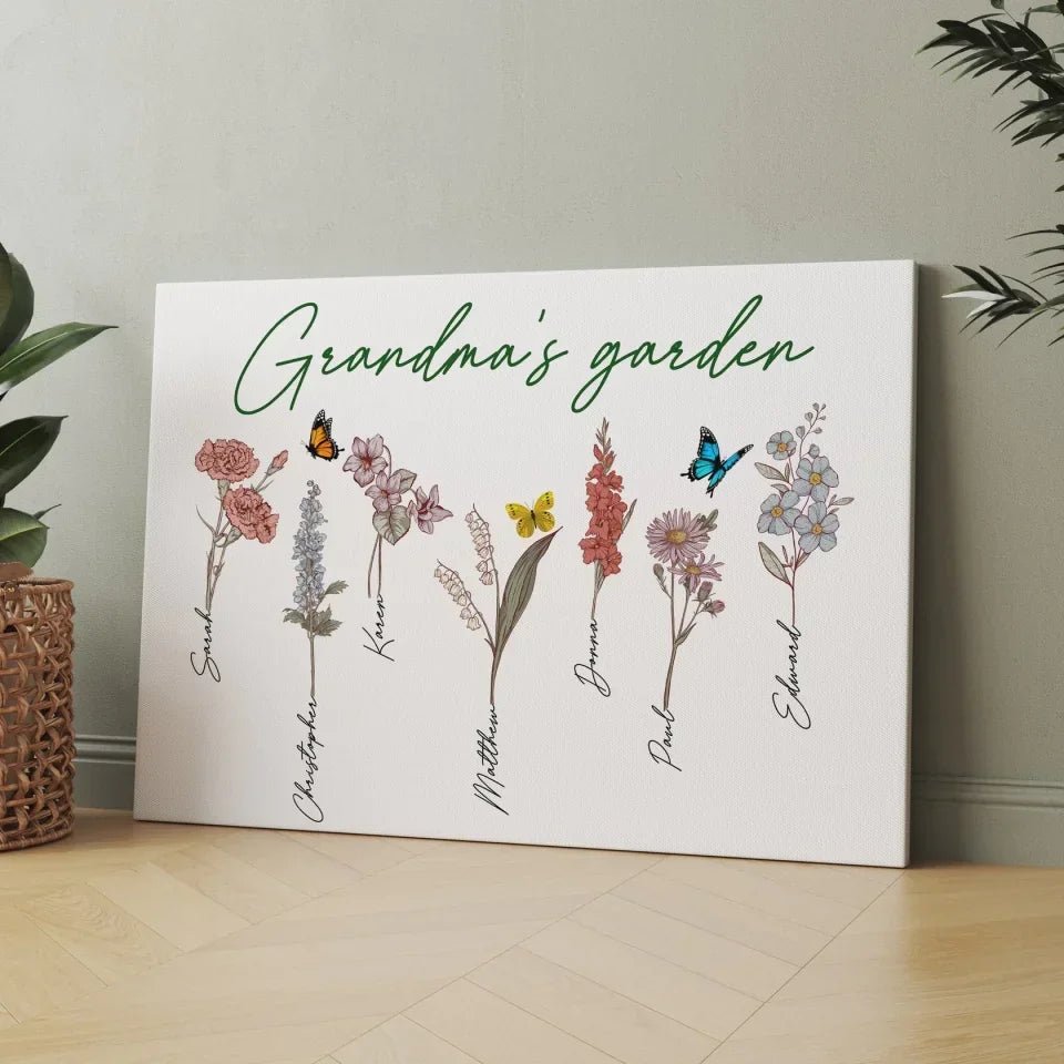 Personalised Birthflower canvas 733467 - 733552 - DiyGiftly