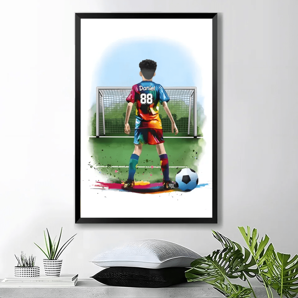 Personalised Football Player Gift | Football Gifts for Boys | Boy Football Poster | Football Wall Art | Soccer Gift | Birthday Gift 740830 - 741284 - DiyGiftly