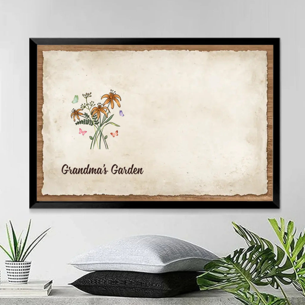 meaningful grandmas garden crossword canvas gift with custom details family memory display
