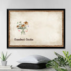 meaningful grandmas garden crossword canvas gift with custom details family memory display
