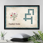 custom grandmas garden crossword canvas for grandma with custom details home keepsake