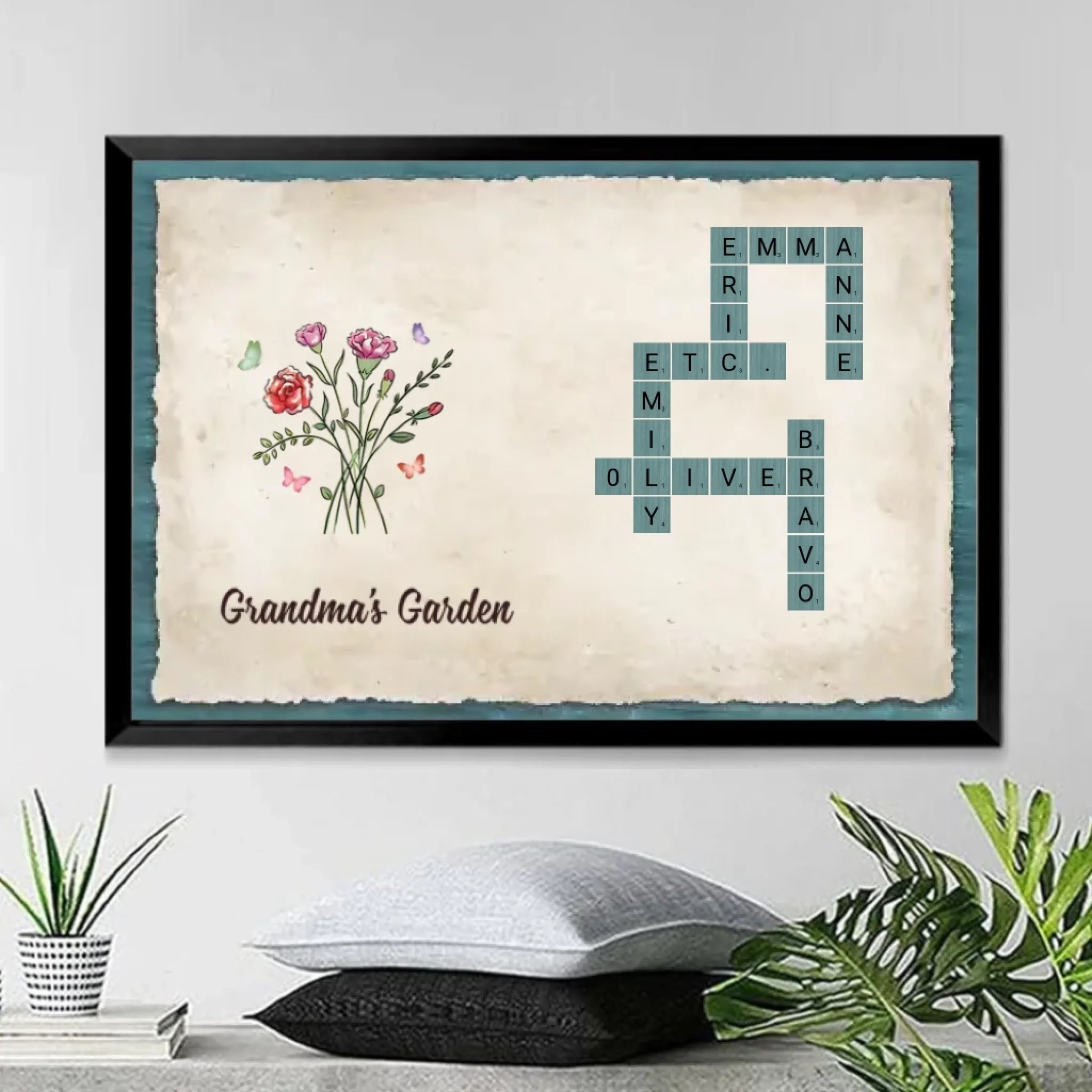 custom grandmas garden crossword canvas for grandma with custom details home keepsake
