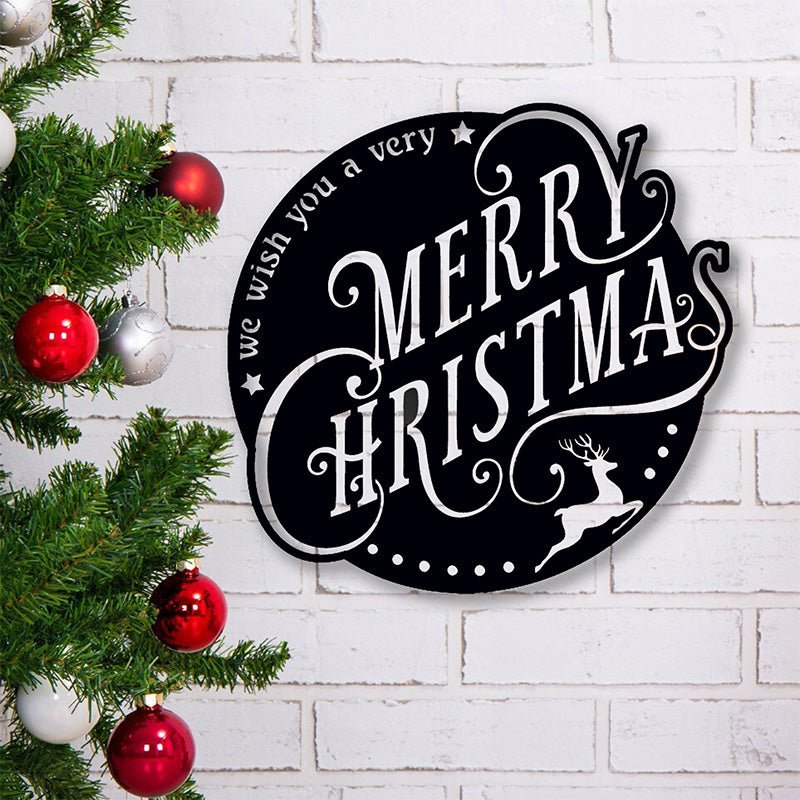 Personalised Merry Christmas Metal Sign – Custom Holiday Wall Decor for Home, Living Room, Porch, Entryway, or Family Christmas Gift 304000 - DiyGiftly