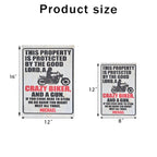 Personalised Metal Sign For Biker With Your Name - Protected By The Good Lord And Crazy Biker 724073 - 742463 - DiyGiftly