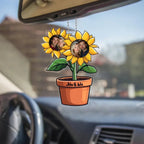 Personalised Sunflower Photo Car Ornament Hanging Car - Sunny and Cute Couple Car Decoration - Gift For Couples 745565 - DiyGiftly