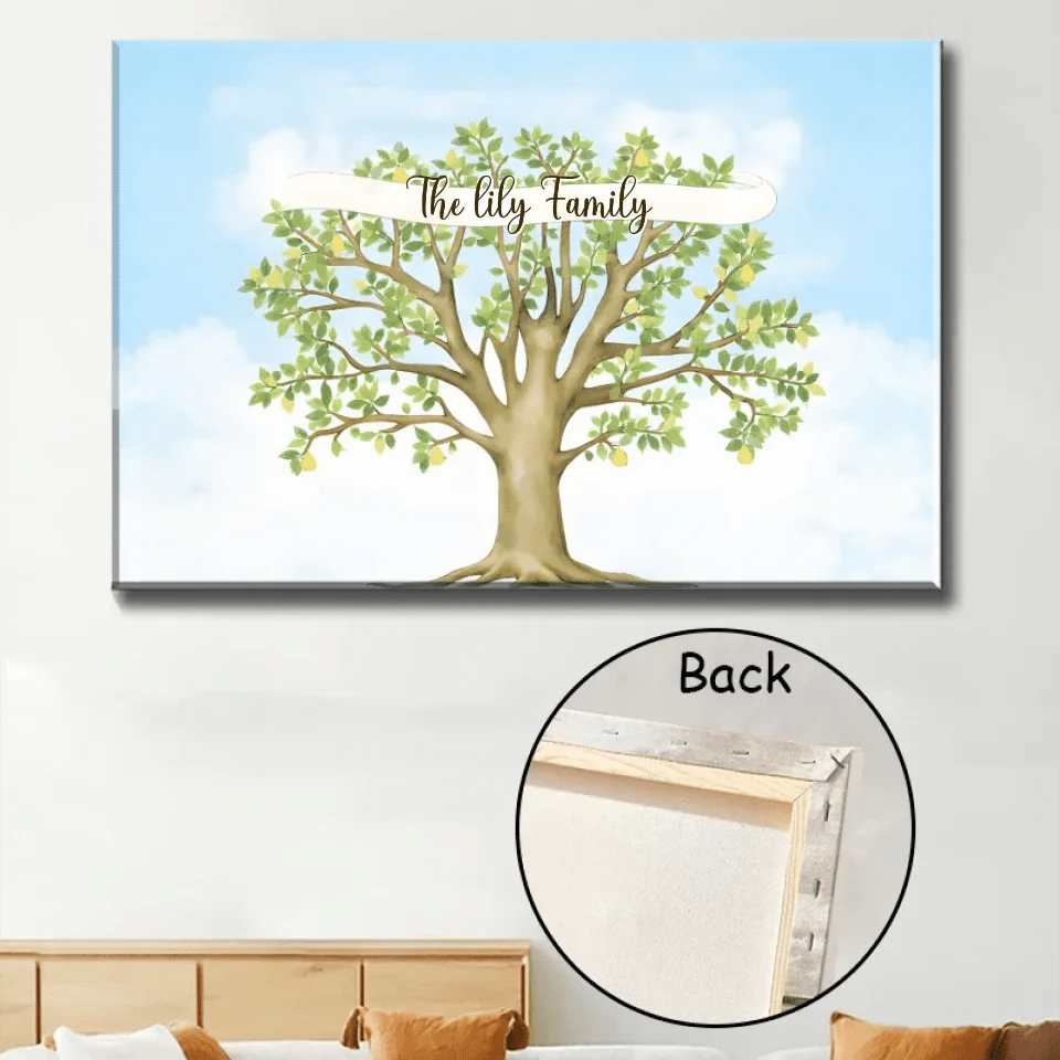 Personalised The Smith Family Pear Tree Framed Canvas 754121 - 754212 - DiyGiftly