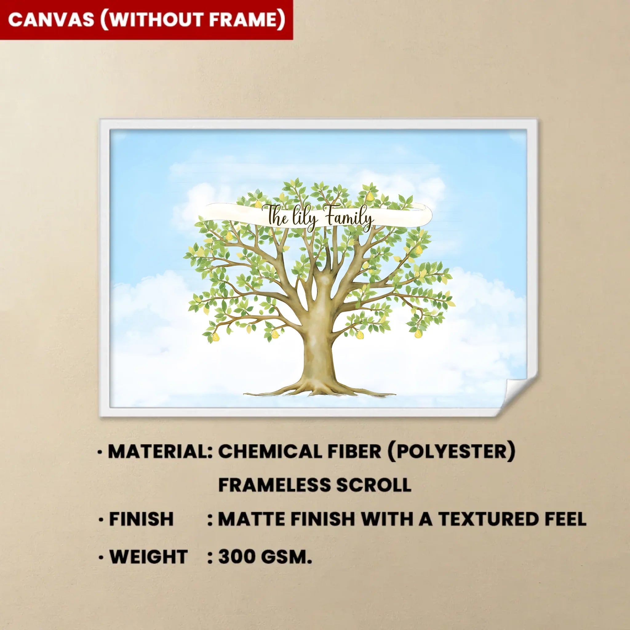 Personalised The Smith Family Pear Tree Framed Canvas 754121 - 754212 - DiyGiftly
