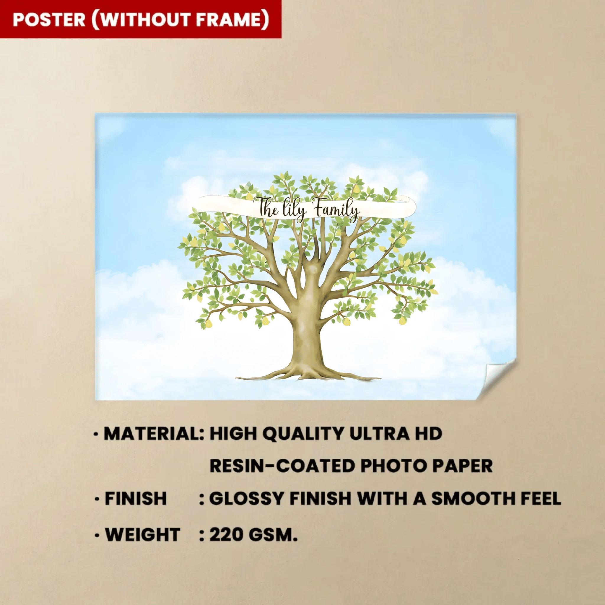 Personalised The Smith Family Pear Tree Framed Canvas 754121 - 754212 - DiyGiftly