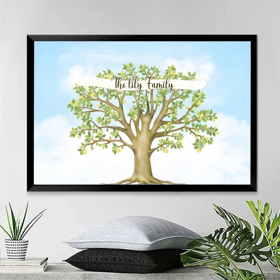 Personalised The Smith Family Pear Tree Framed Canvas 754121 - 754212 - DiyGiftly