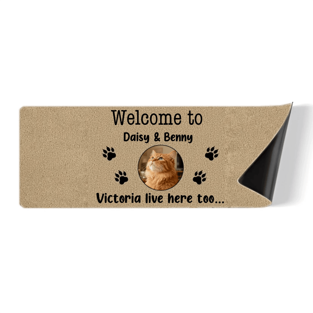 Personalized 1 - 3 Pet Photos Collage Paw Print Welcome to Non - Slip Runner Rugs with Text Housewarming Birthday Gift for Pet Lovers 1031429 - DiyGiftly