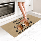 Personalized 1 - 3 Pet Photos Collage Paw Print Welcome to Non - Slip Runner Rugs with Text Housewarming Birthday Gift for Pet Lovers 1031429 - DiyGiftly