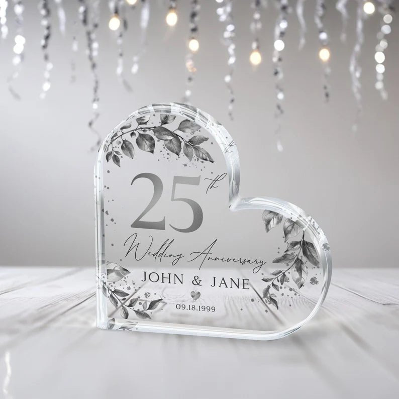 Personalized 25th Anniversary Gift, Silver Wedding Anniversary Gift, 25th Anniversary Plaque, Gift for Husband, Gift for Wife, Couple Gifts 065792 - DiyGiftly
