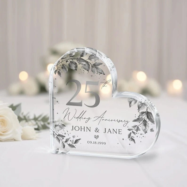 Personalized 25th Anniversary Gift, Silver Wedding Anniversary Gift, 25th Anniversary Plaque, Gift for Husband, Gift for Wife, Couple Gifts 065792 - DiyGiftly