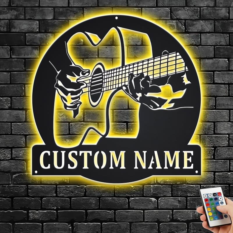 Personalized Acoustic Guitar Metal Wall Art – Custom Music Room Decor, Custom Guitar Wall Sign, Unique Gift for Guitarists & Music Lovers 65993728 - DiyGiftly