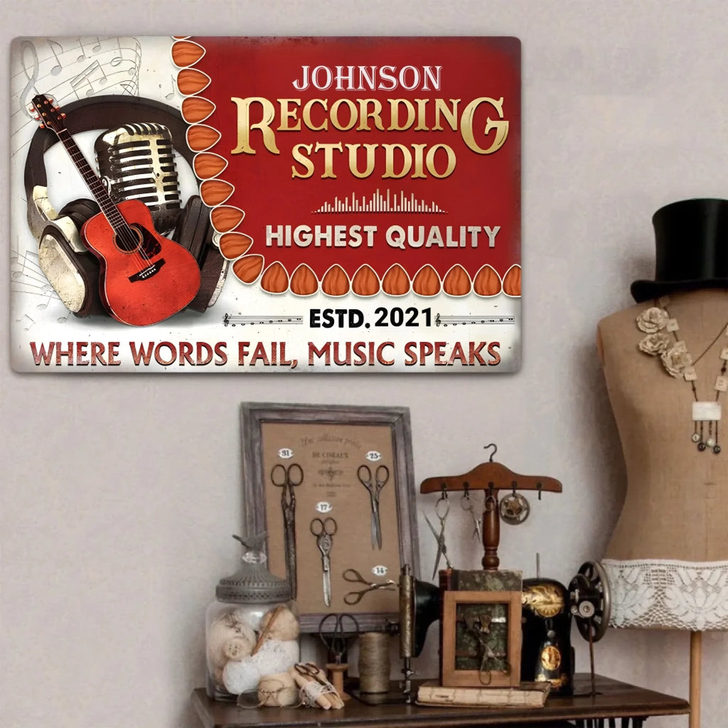 Personalized Acoustic Guitar Where WordsCustomized Classic Metal signs 751891 - 751905 - DiyGiftly