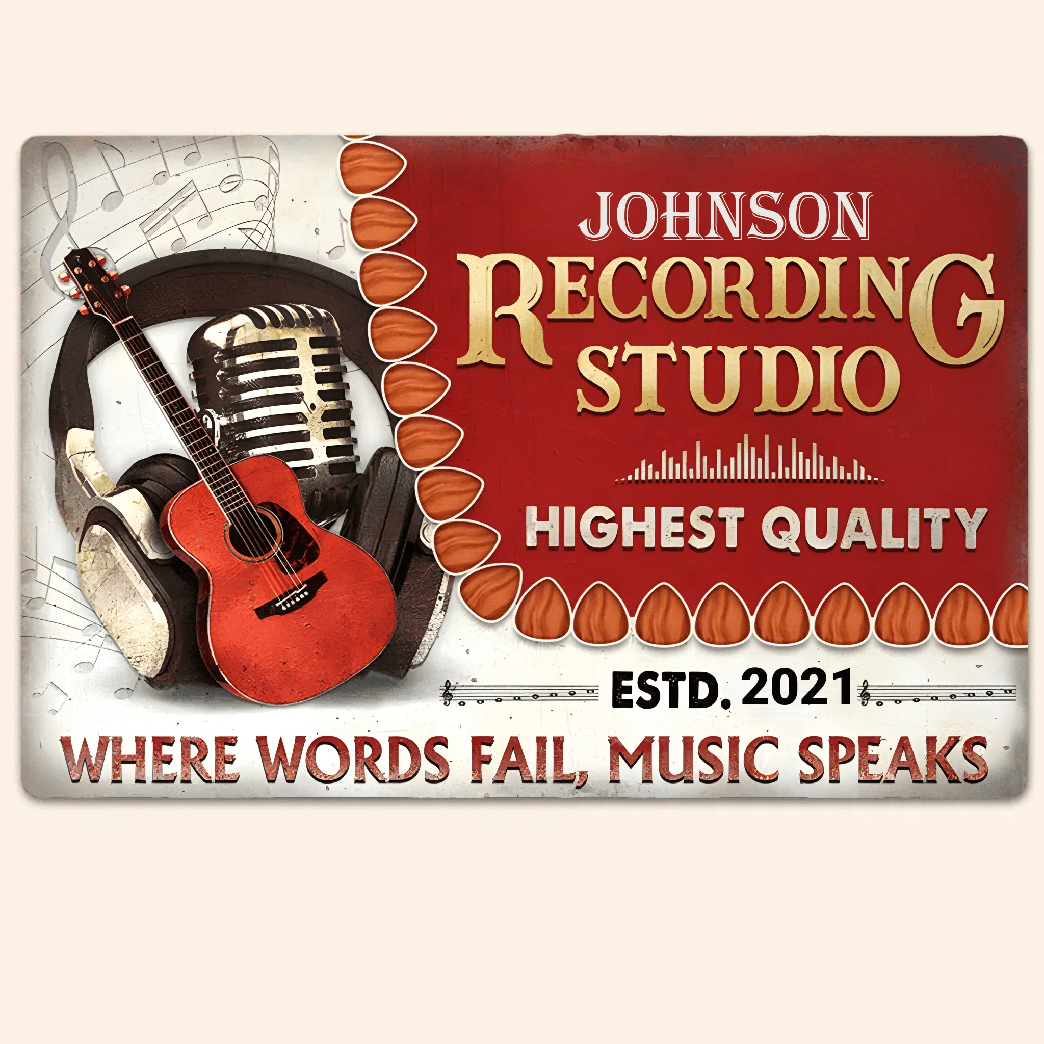 Personalized Acoustic Guitar Where WordsCustomized Classic Metal signs 751891 - 751905 - DiyGiftly