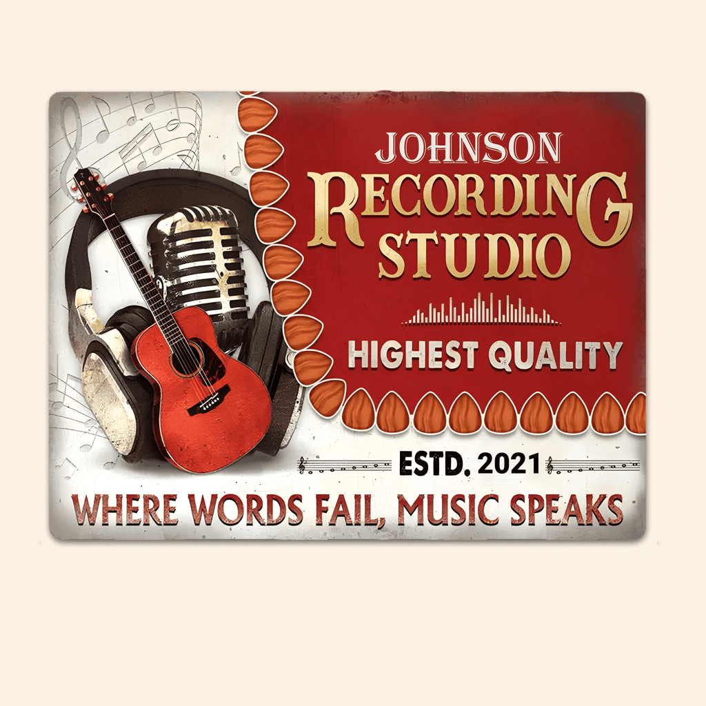 Personalized Acoustic Guitar Where WordsCustomized Classic Metal signs 751891 - 751905 - DiyGiftly
