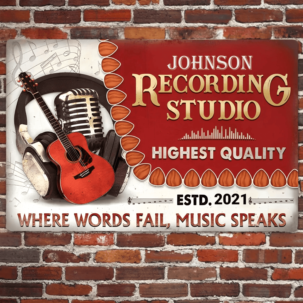 Personalized Acoustic Guitar Where WordsCustomized Classic Metal signs 751891 - 751905 - DiyGiftly