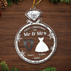 Personalized Acrylic Ornament - Custom Anniversary, Christmas, and Wedding Gifts for Husband and Wife, Him and Her - Newlywed Christmas Vibes, Personalized with Names, Special Dates, and Heartfelt Message for a Memorable Holiday 19762176 - DiyGiftly