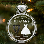 Personalized Acrylic Ornament - Custom Anniversary, Christmas, and Wedding Gifts for Husband and Wife, Him and Her - Newlywed Christmas Vibes, Personalized with Names, Special Dates, and Heartfelt Message for a Memorable Holiday 19762176 - DiyGiftly