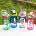 Personalized Adorable Forest Animal 16 oz Kid Water Bottle with Name and Silicone Straw Birthday Back to School Gift for Boys Girls 36335872 - DiyGiftly