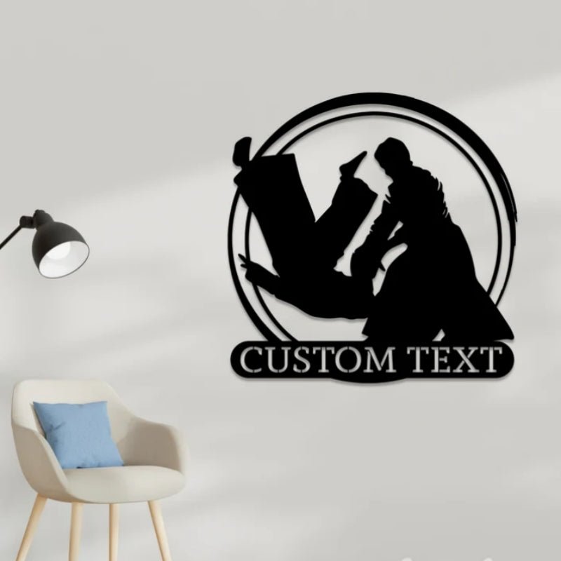 Personalized Aikido Metal Sign – Custom Martial Arts Wall Art with LED Light, Decorative Metal Sign for Dojo, Home Gym, or Martial Arts Studio, Unique Gift for Aikido Practitioners 55758592 - DiyGiftly