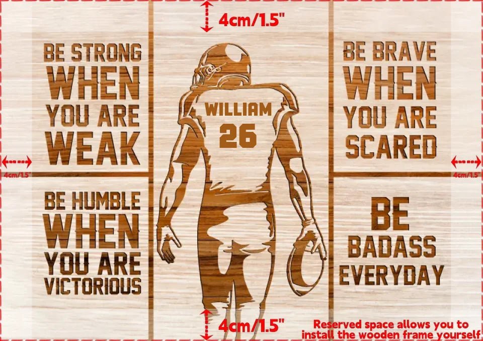 Personalized America Football Player Poster - Custom Name And Number - Birthday Gift 748453 - 748456 - DiyGiftly