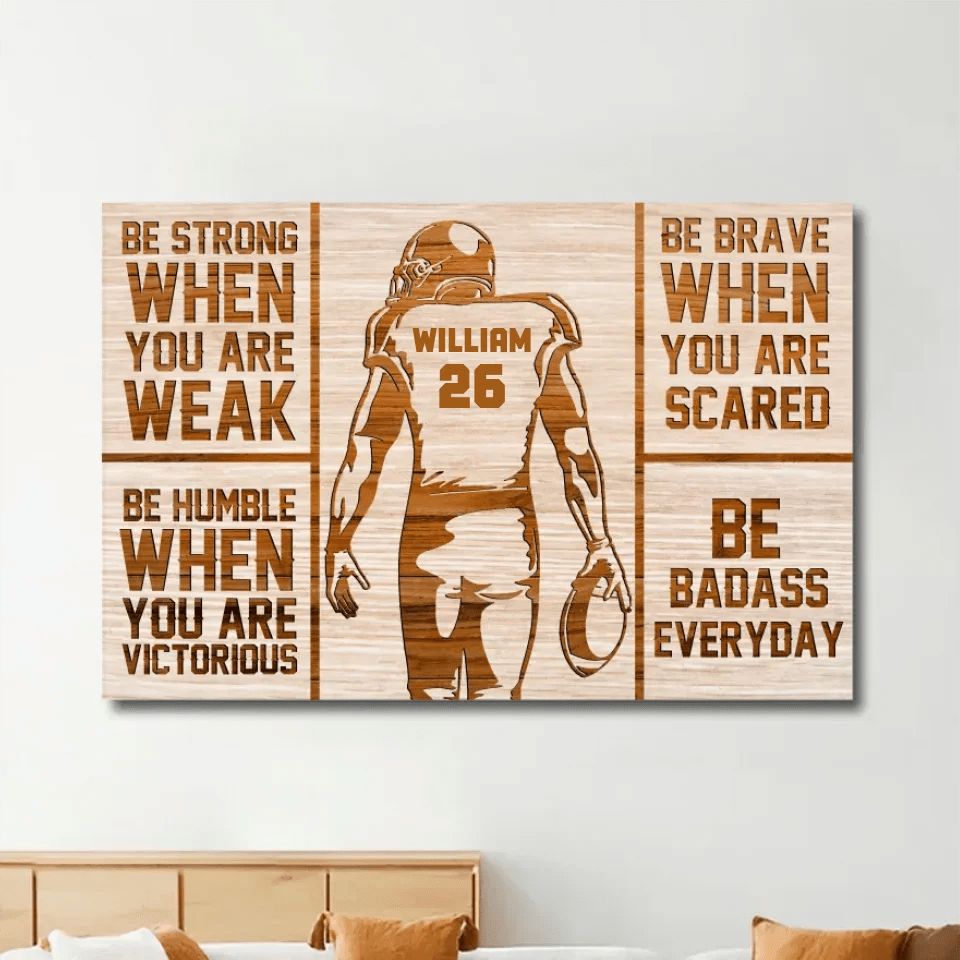 Personalized America Football Player Poster - Custom Name And Number - Birthday Gift 748453 - 748456 - DiyGiftly